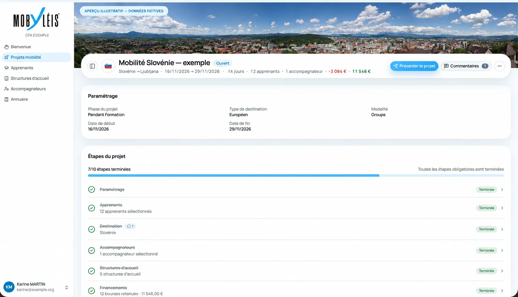 Aperçu illustratif de la plateforme Mobyléis — préparation d'un projet de mobilité